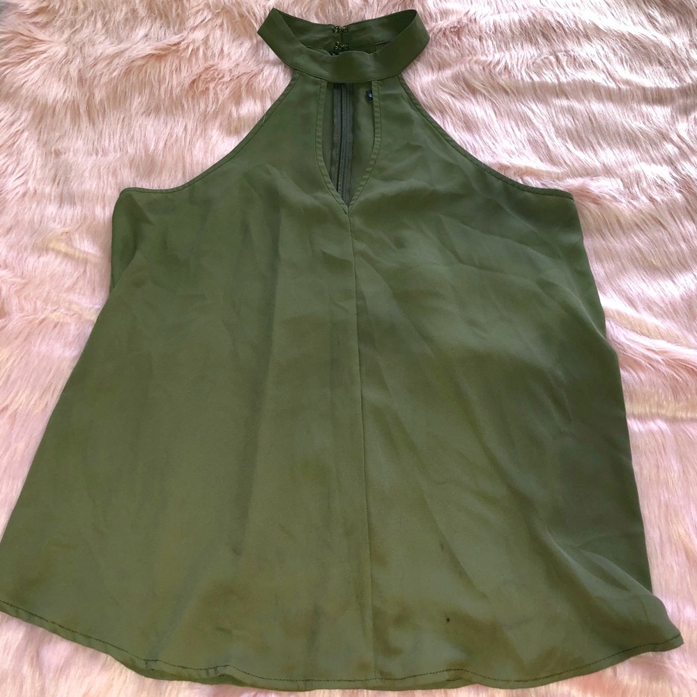 Express Green Keyhole Halter Top
